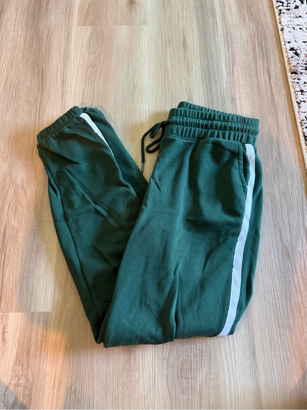 Green Side-Stripe Jogger Pants